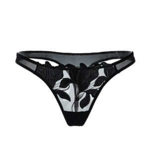 Slip Nero Satin Flower