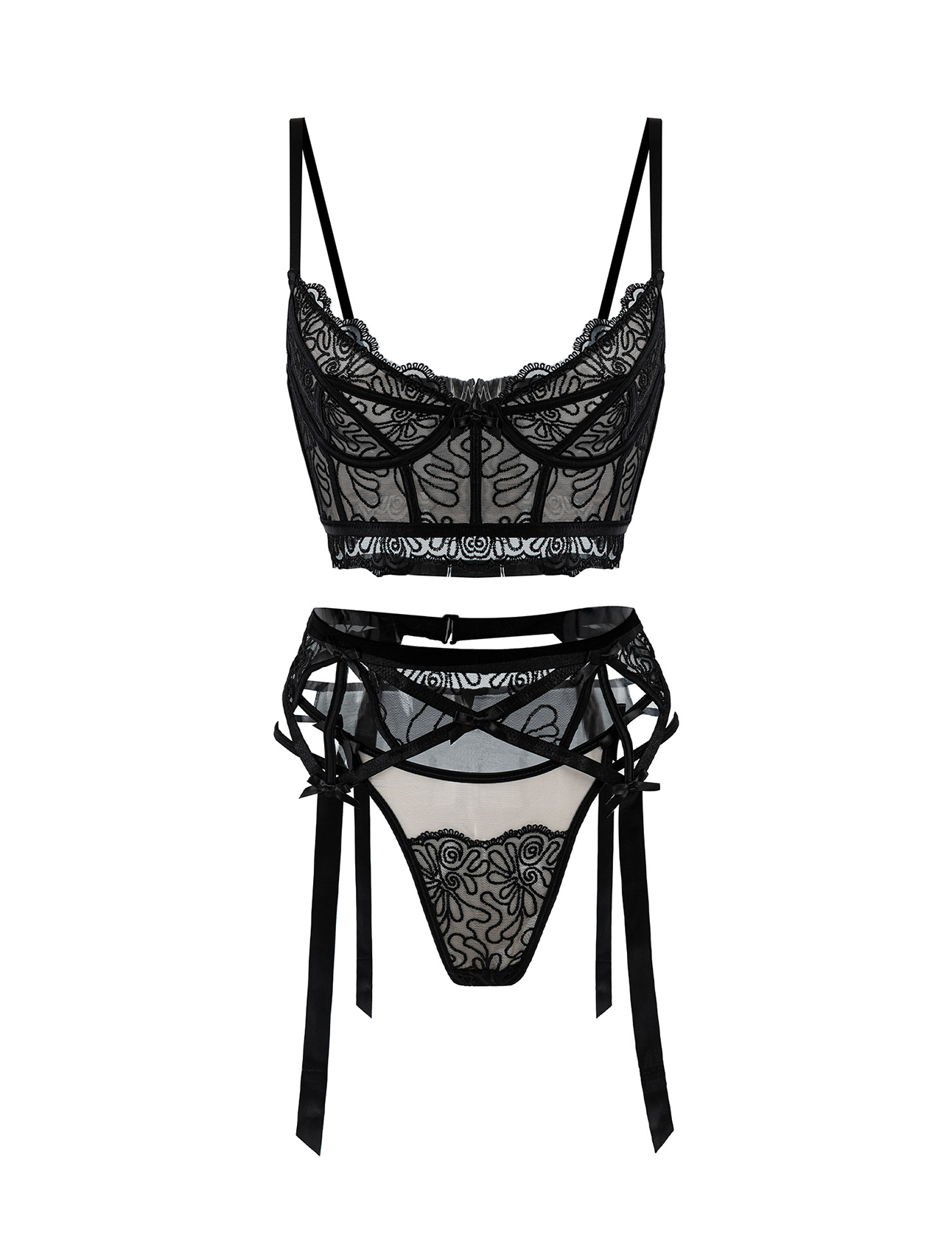 Set Completo 3 in 1 Intimo Nero