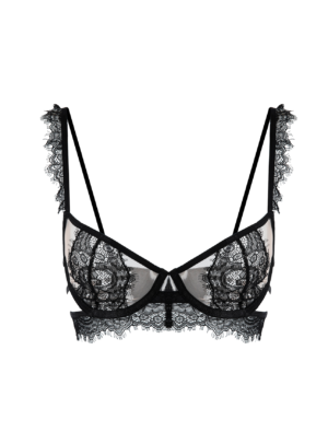 Reggiseno in Pizzo Floreale Nero