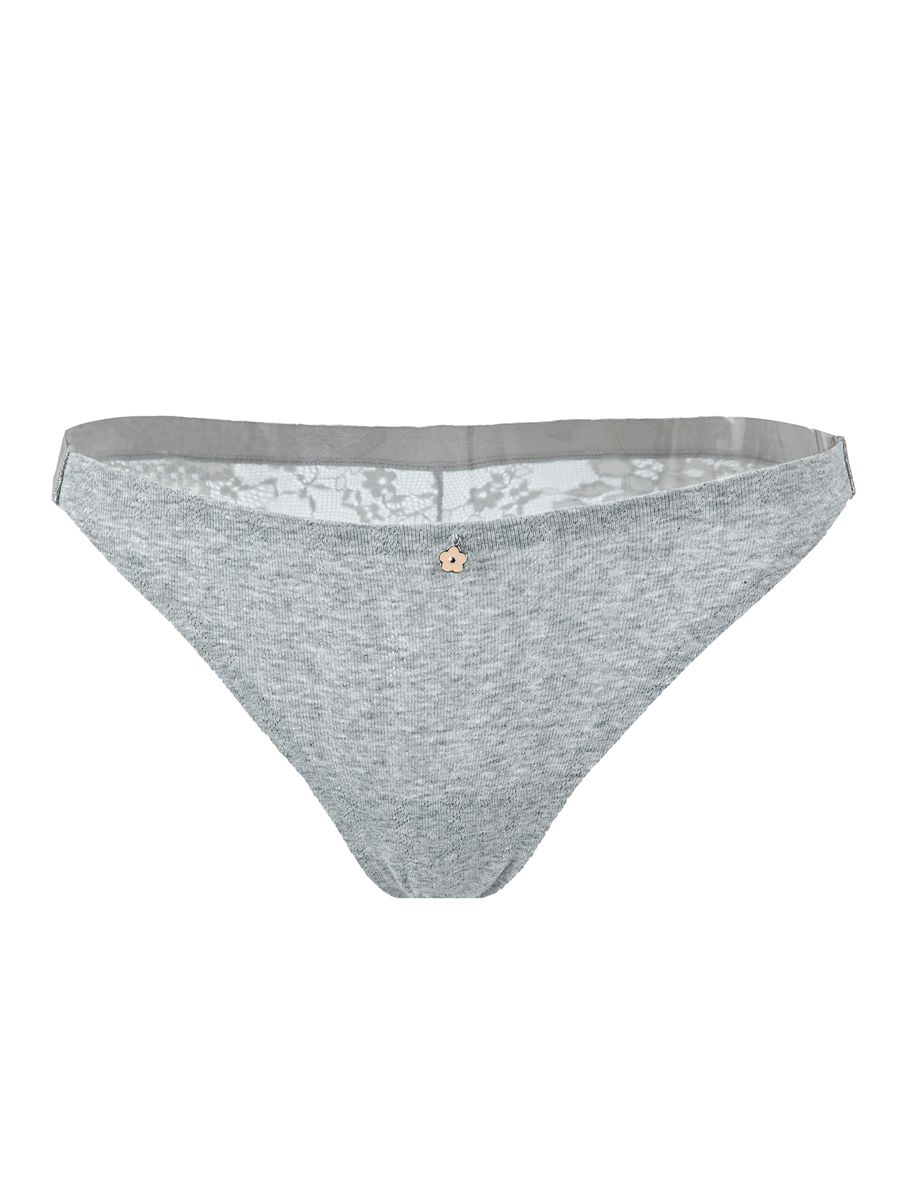 Tanga a Rete Trasparente Grigio con Ciondolo Gioiello