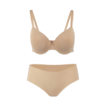 Seamless Microfiber T-Shirt Lingerie Set - Nude Beige