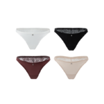 The Essential 4-Color Slip Pack: Luxe Lace-Back Brazilian Briefs