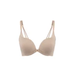Ilenia Seamless Front-Closure Push-Up Bra - Beige