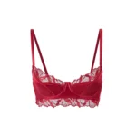 Elegant Rouge Lace & Satin Balconette Bra - Red