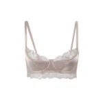 Elegant Lace & Satin Balconette Bra - Pink
