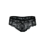 Floral Lace Low-Rise Briefs - Black