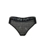 Midnight Geometric Lace Bikini Brief – Black