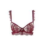 Exquisite Eyelash Lace Balconette Bra – Red
