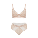 Nude Elegance Embroidered Lingerie Set