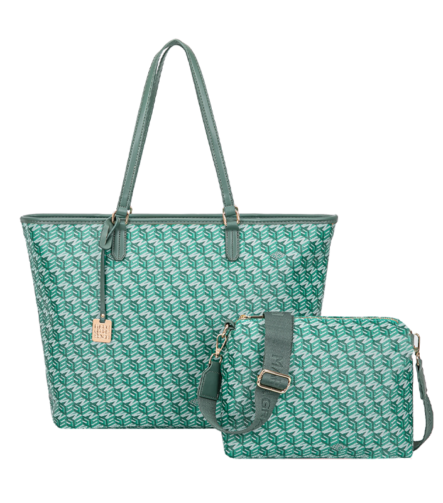 Monogram Tote & Crossbody Set - Red