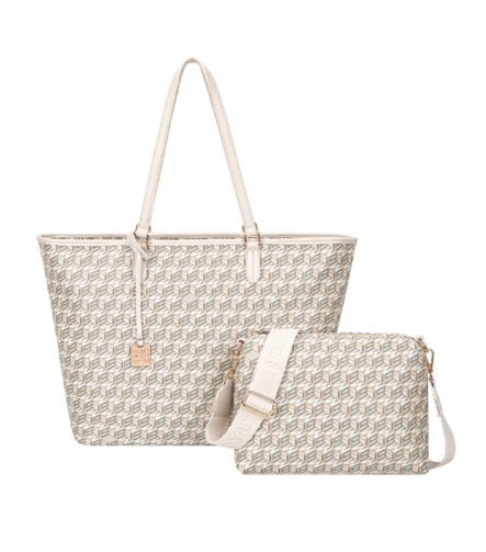Monogram Tote & Crossbody Set - Apricot