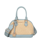 Woven Straw Mini Dome Crossbody Bag
