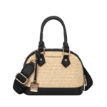 Woven Straw Mini Dome Crossbody Bag