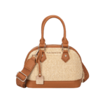 Woven Straw Mini Dome Crossbody Bag
