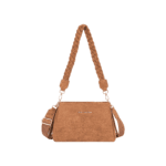 Faux Suede Crossbody Bag with Braided Strap