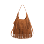 Fringed Suede Hobo Bag – Boho Chic Shoulder Bag with Crossbody Strap