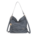 Faux Suede Hobo Shoulder Bag – Large Capacity Tote with Crossbody Strap