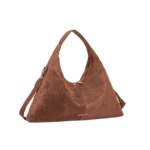 Large Suede Hobo Bag with Detachable Shoulder Strap