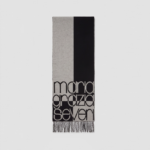 Maria Grazia Severi Two-Tone Knit Scarf with Oversized Block Logo – Made in Italy