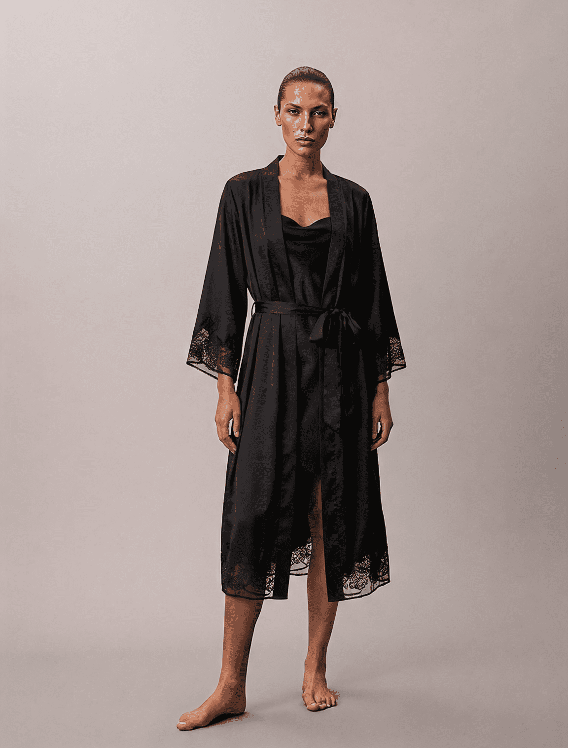 Vestaglia a Kimono Nera - immagine 2